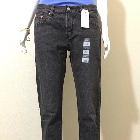 LEVI'S 501 CT Women's Cropped Jeans Coal Black - Picture 2 of 8